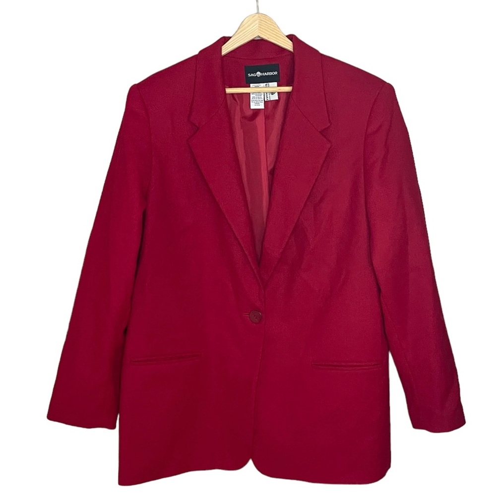 Sag Harbor 100% Wool Jacket with Shoulder Pads. Size 18.